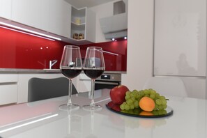 Apartment (One Bedroom Apartment) | Private kitchen | Fridge - Mary's Apartment (Zagreb)