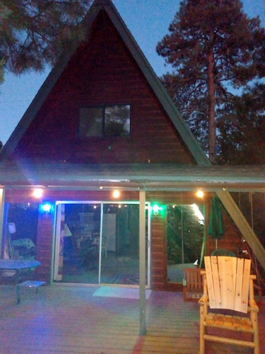 Cool 'A' frame cabin in the ponderosa pines.