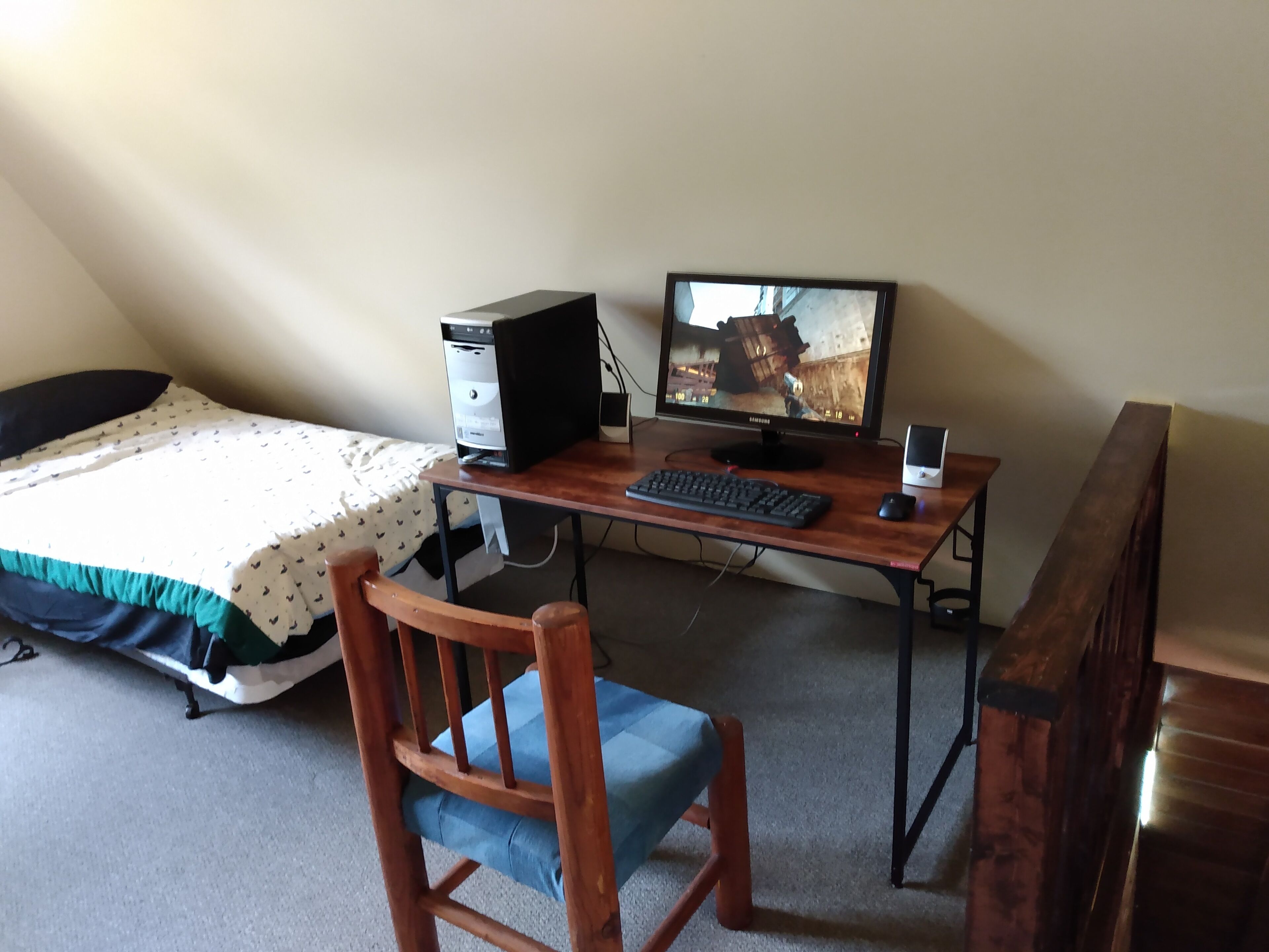 Cool 'A' frame cabin in the ponderosa pines.