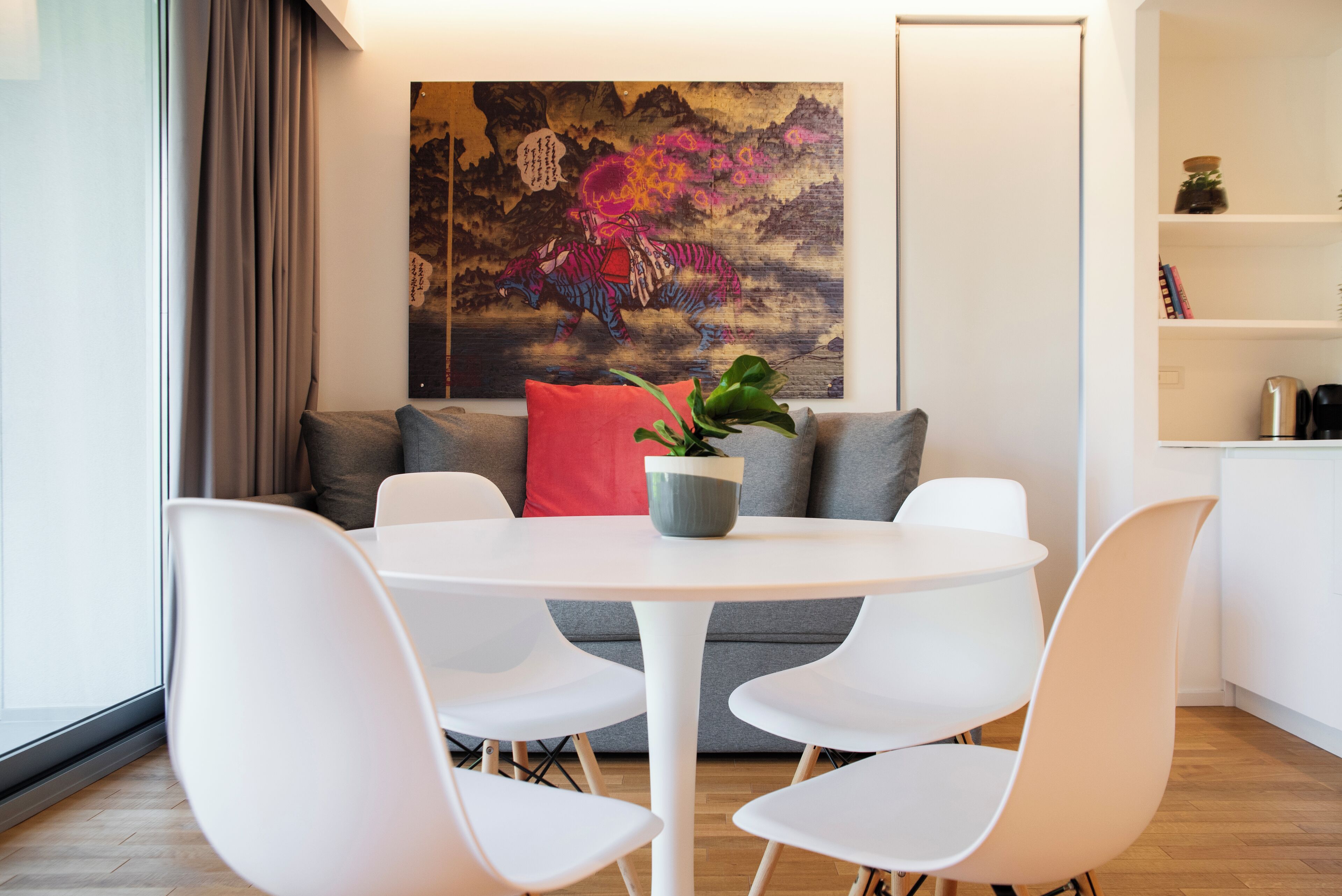 Deluxe Studio Suite | Living area | 43-inch Smart TV with digital channels, TV