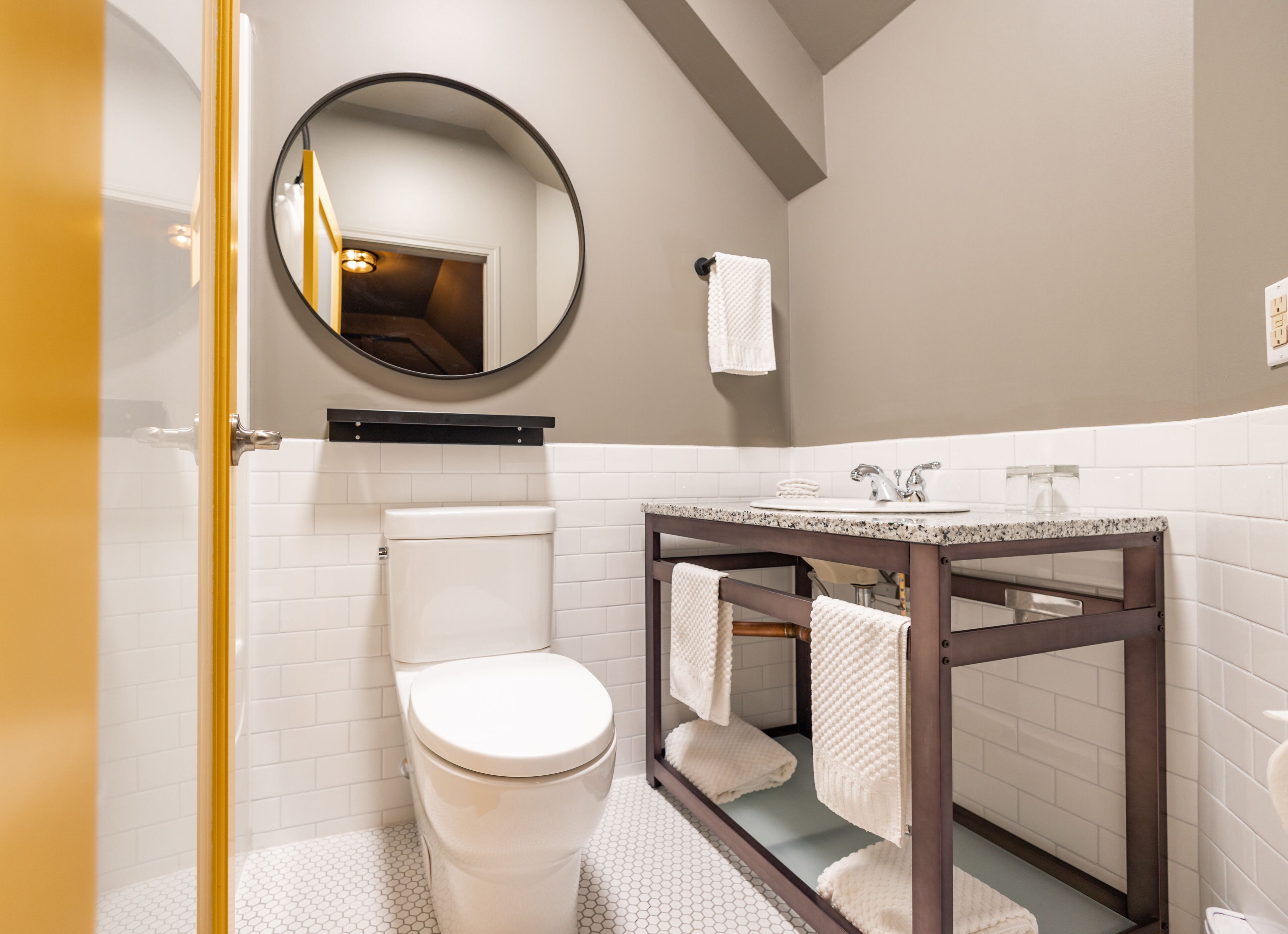 basic room, 1 king bed | bathroom | designer toiletries, hair dryer, dressing gowns, towels