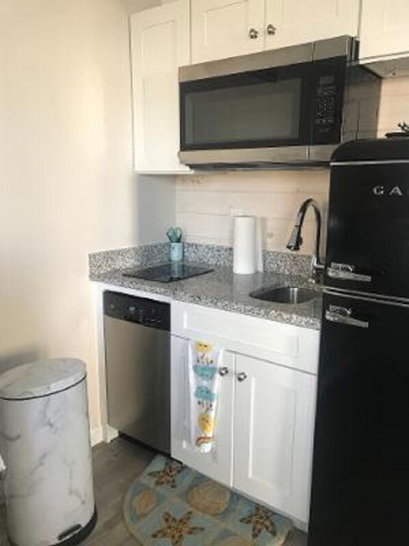 Fridge, microwave, stovetop, dishwasher