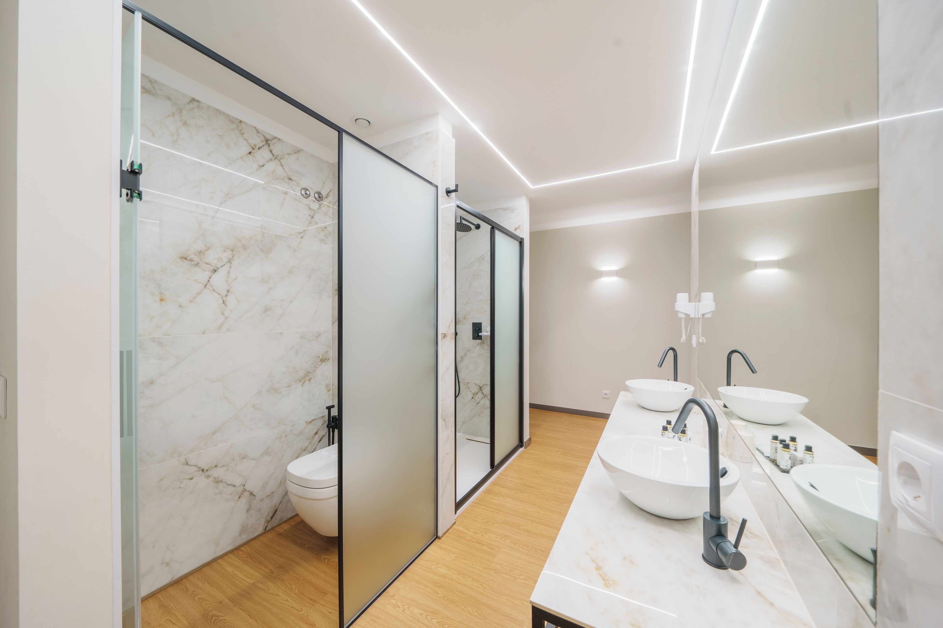 family room | bathroom | hair dryer, towels