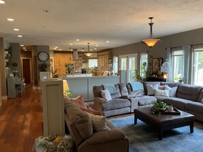 Smart TV, fireplace, video games, DVD player