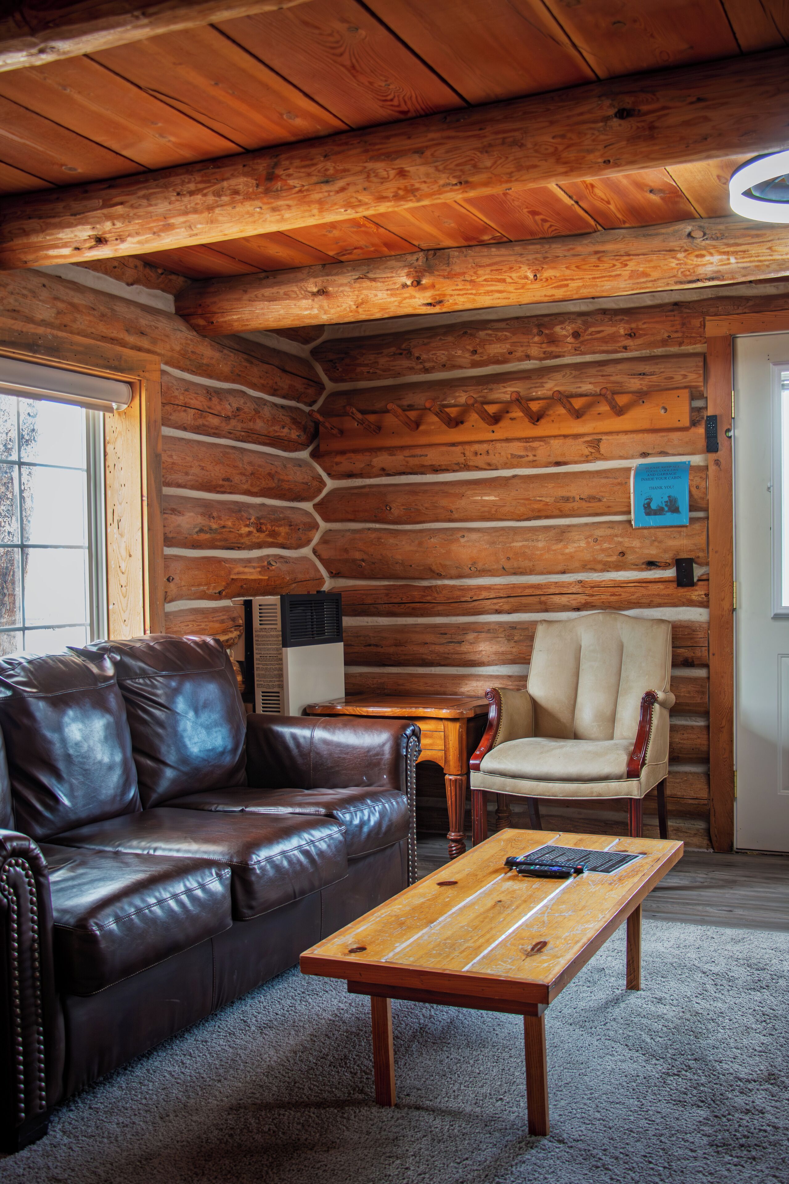 family cabin, balcony, mountain view | living area | 32-inch smart tv with digital channels, tv, netflix