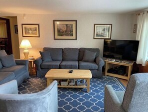 Smart TV, DVD player, foosball, stereo