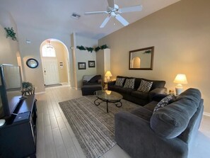 Smart TV, DVD player, books