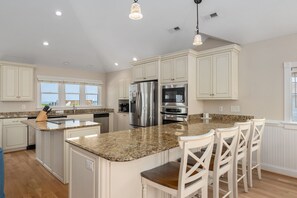 Microwave, dishwasher, coffee/tea maker, highchair