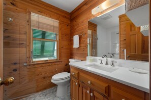 Shower, towels - Frank Wood Cottage c. 1923-Historic, oceanfront, spacious decks and great views! (Nags Head)