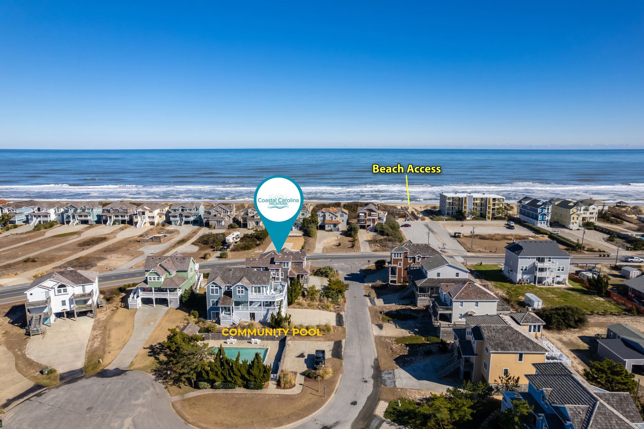Semi-Oceanfront, ocean views, private & community pool, hot tub, easy beach access.