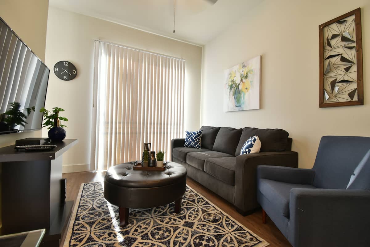 Economy-Apartment | Wohnzimmer | 55-Zoll-Smart-TV mit Digitalempfang, Fernseher