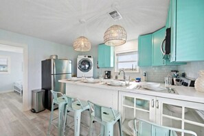 Fridge, microwave, oven, stovetop - Cozy Beach Cottage w/ Fire Pit, Close to the Beach (Galveston)