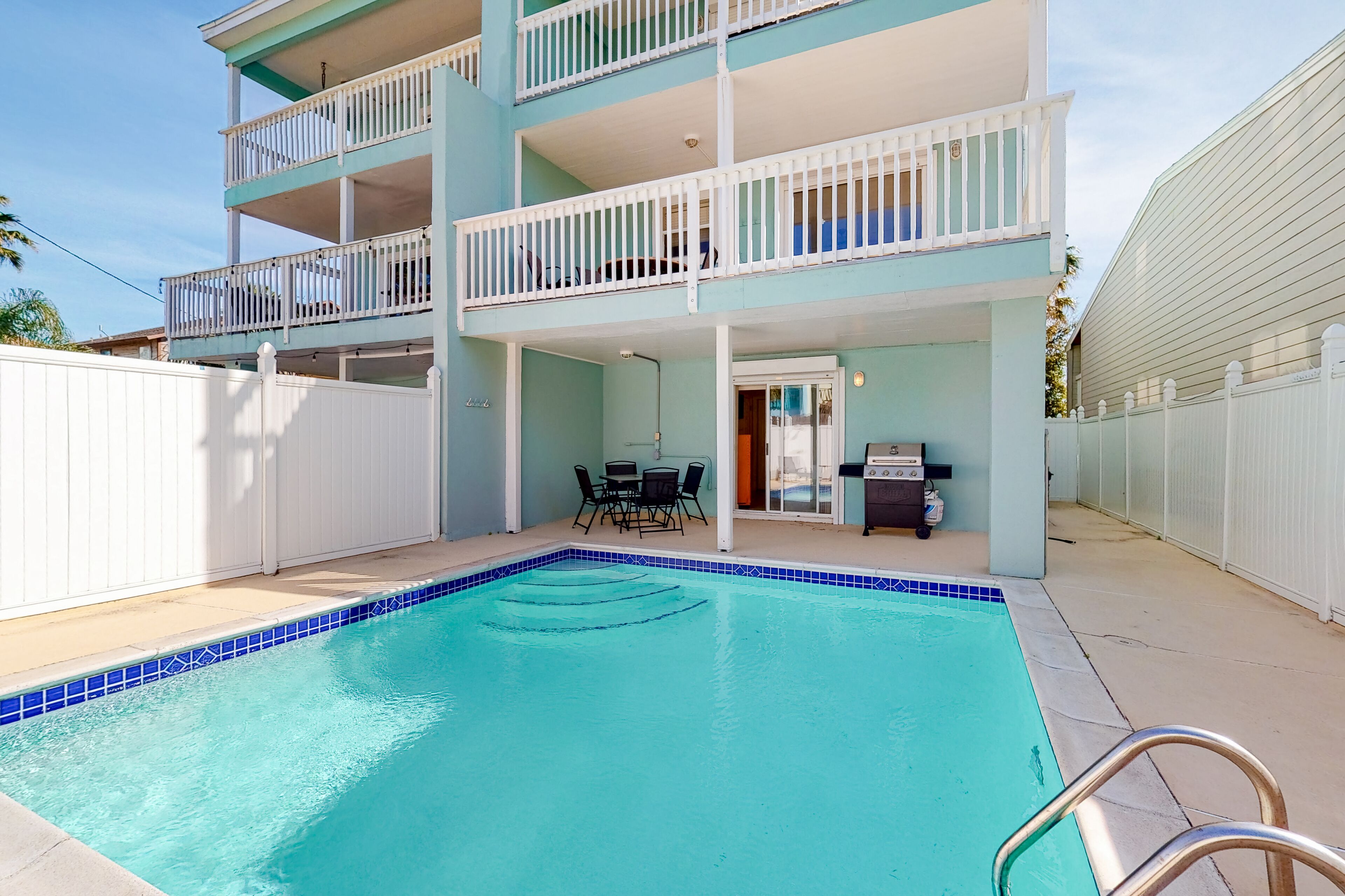 Delightful beach escape with three balconies, private pool, & easy beach access