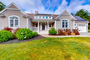 Exterior - Modern home with dog-friendly yard, private pool/hot tub, pickleball & fast WiFi (Mashpee)