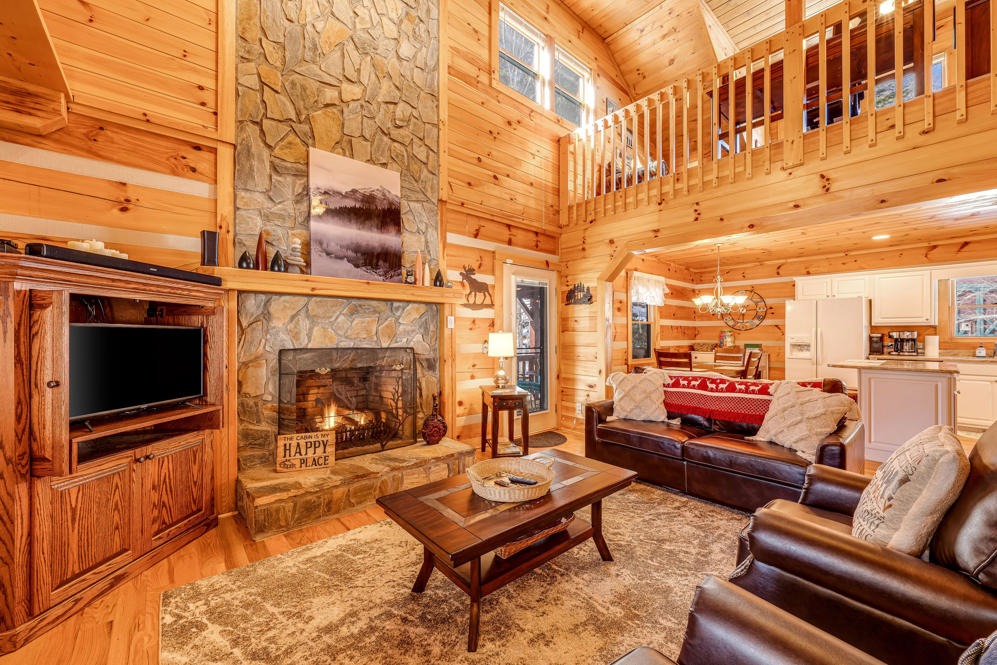 TV, fireplace, offices