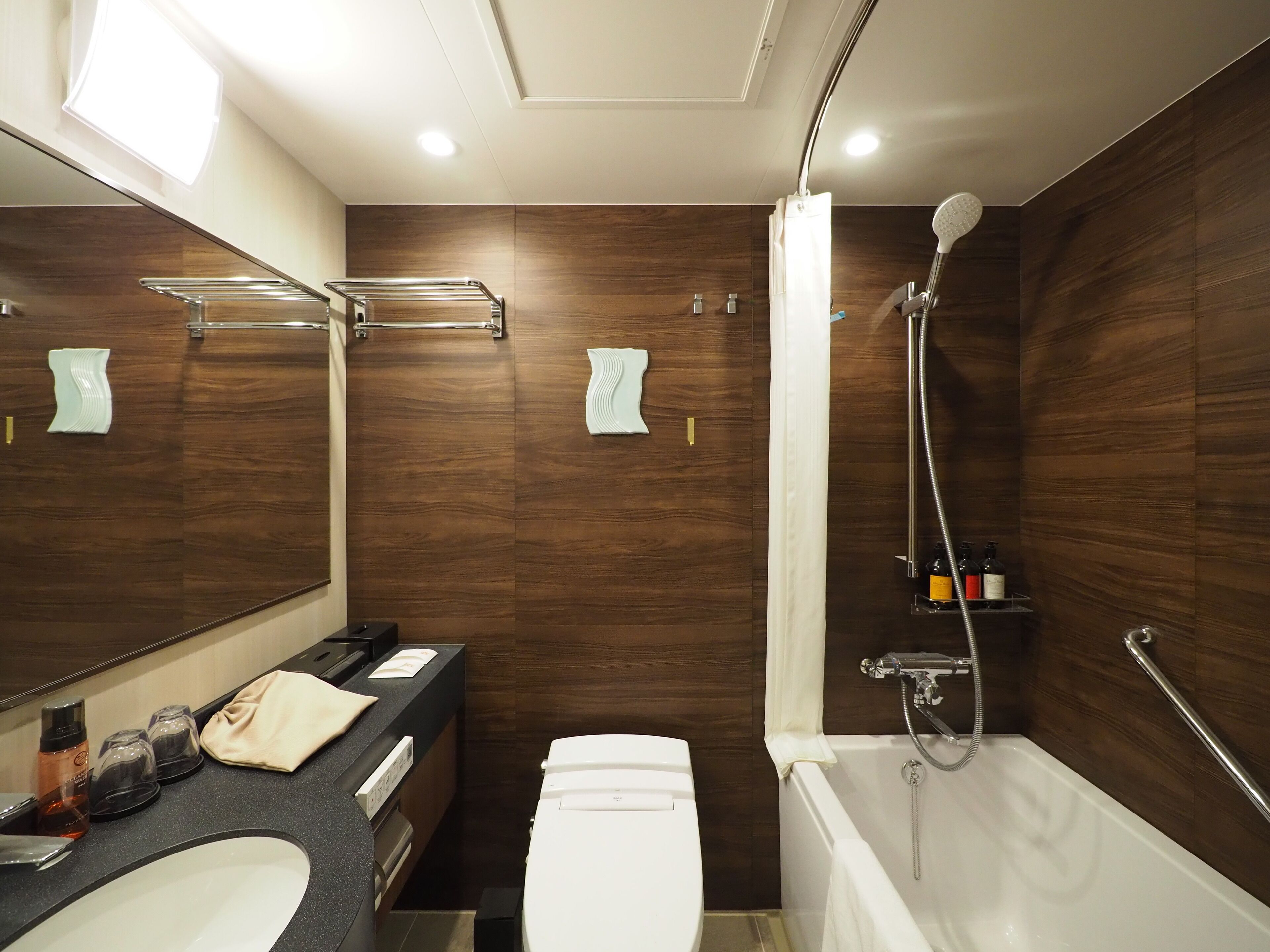 superior double room, non smoking (soraniwa hotel) | bathroom | hair dryer, slippers, electronic bidet, towels