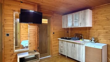 EFSANE BUNGALOW | Private kitchen | Coffee/tea maker, electric kettle, dining tables