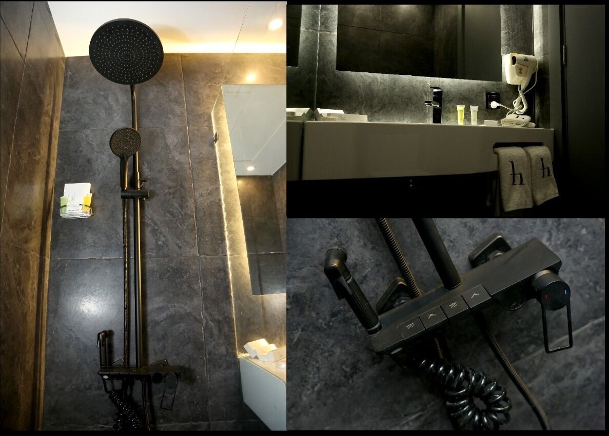 shower, rainfall showerhead, designer toiletries, hair dryer