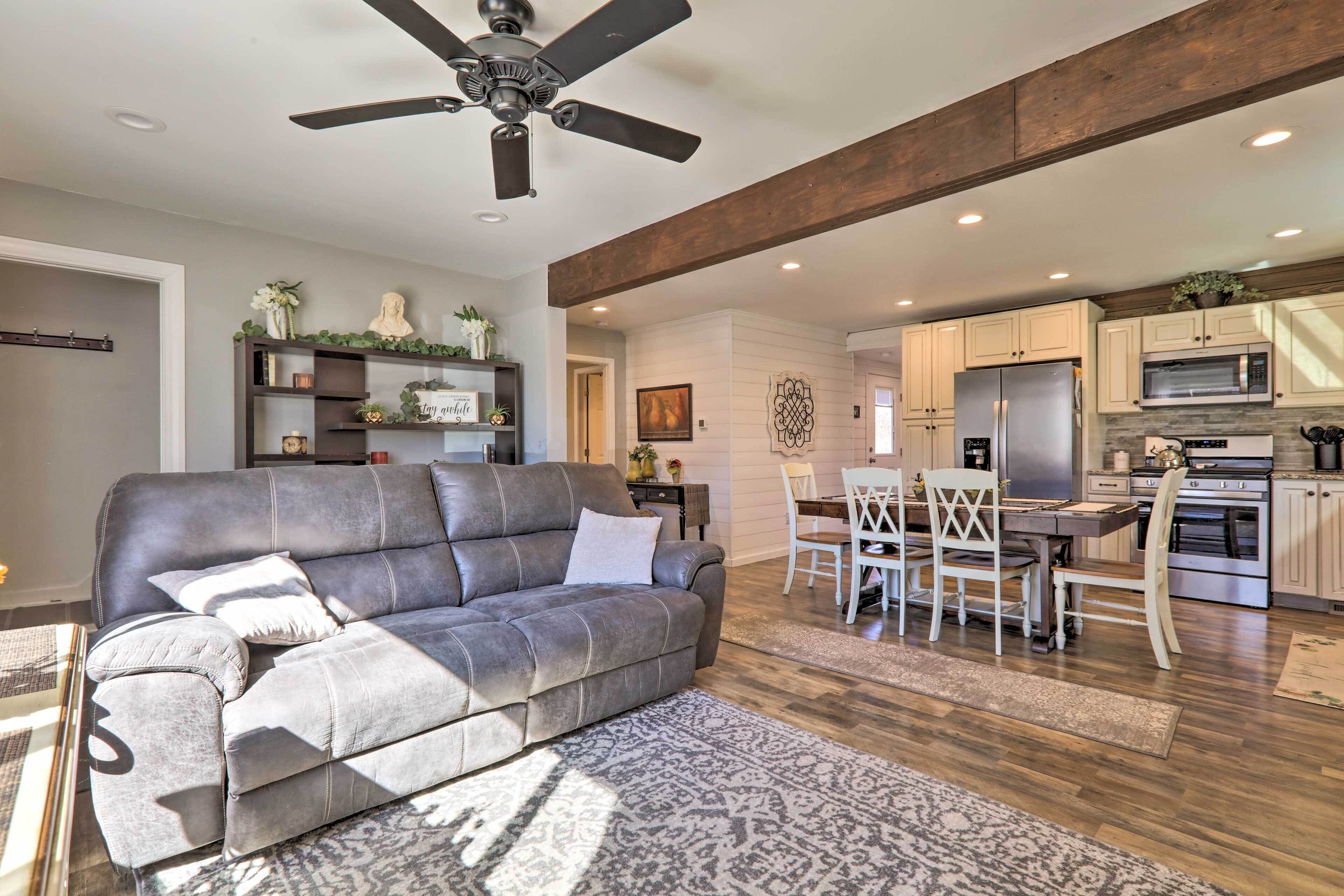 Quaint Creekside Cottage w/ Porch & Backyard!