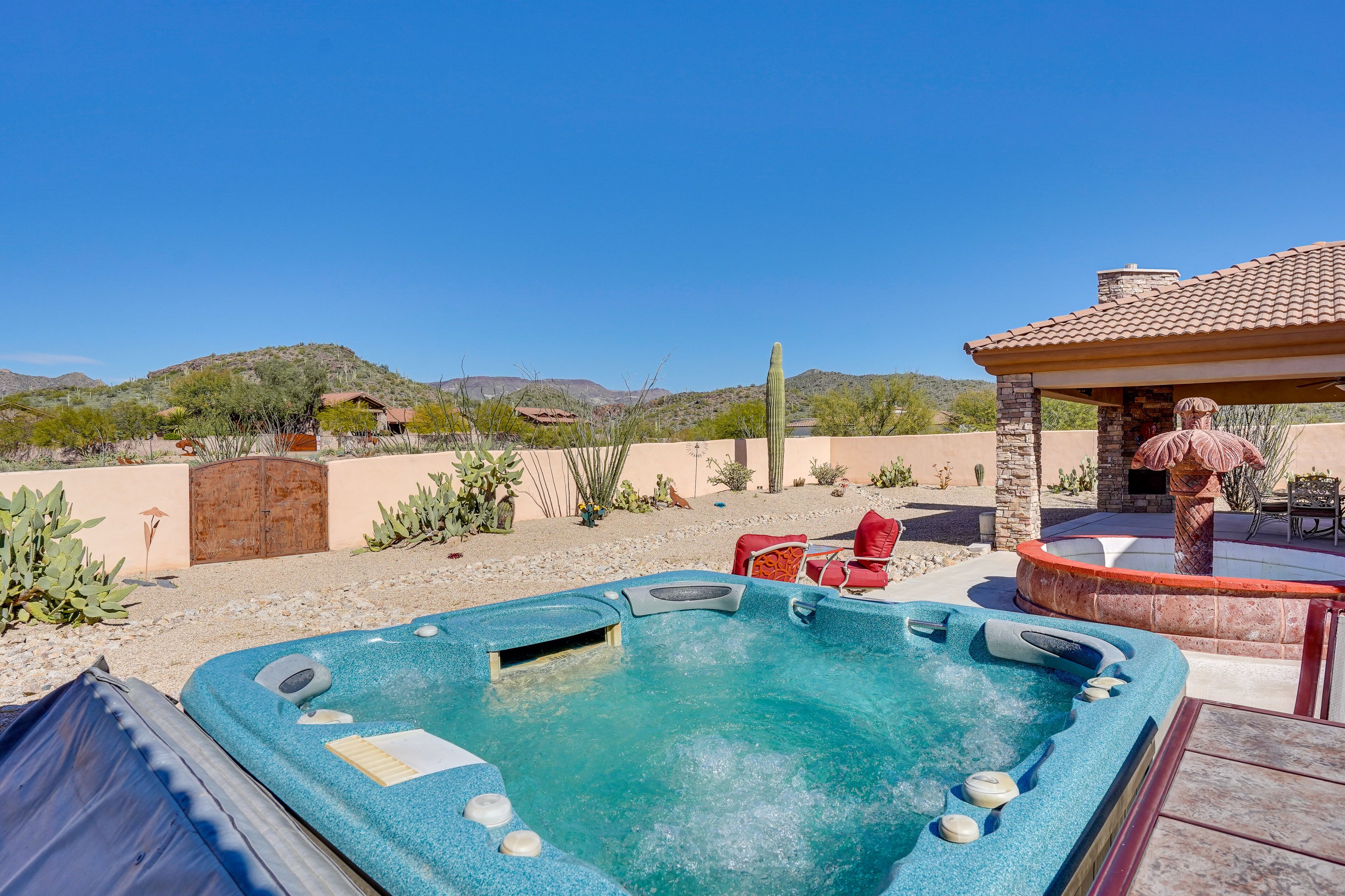 Spacious Cave Creek Home w/ Hot Tub, Yard & Views!