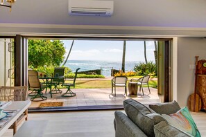 Smart TV, stereo - Hale Awa'puhi 1-C Oceanfront Luxury 2 BR w/ AC and Private Beach Access (Kapaa)