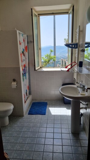 Regadera, secadora de cabello, bidet, toallas