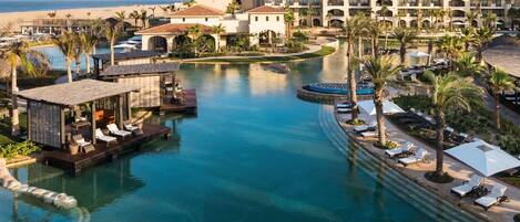 An infinity pool, a heated pool