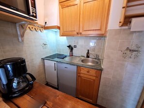 Fridge, microwave, coffee/tea maker