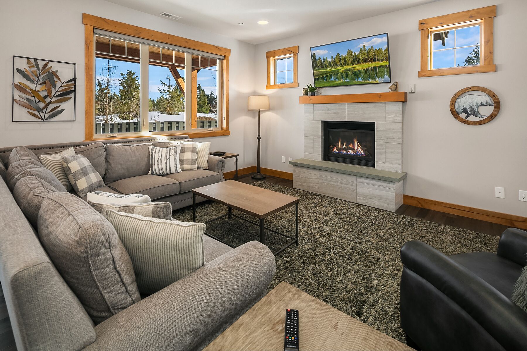 Smart TV, fireplace