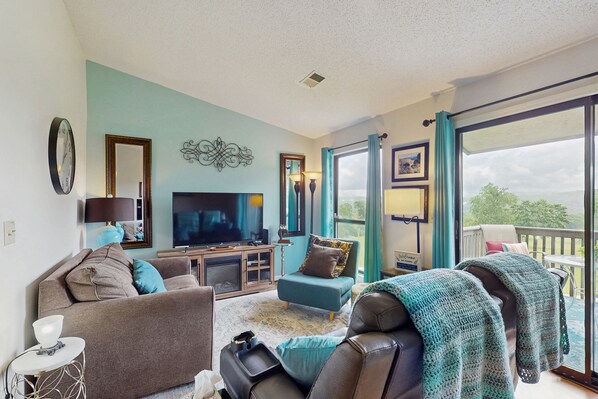 TV, fireplace, DVD player