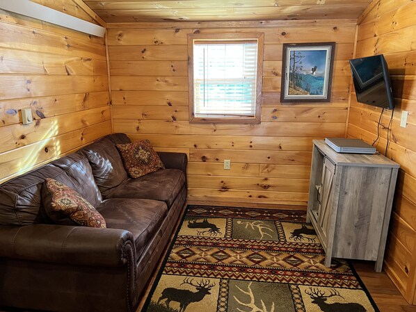 Smart-tv, een dvd-speler, boeken en een filmbibliotheek