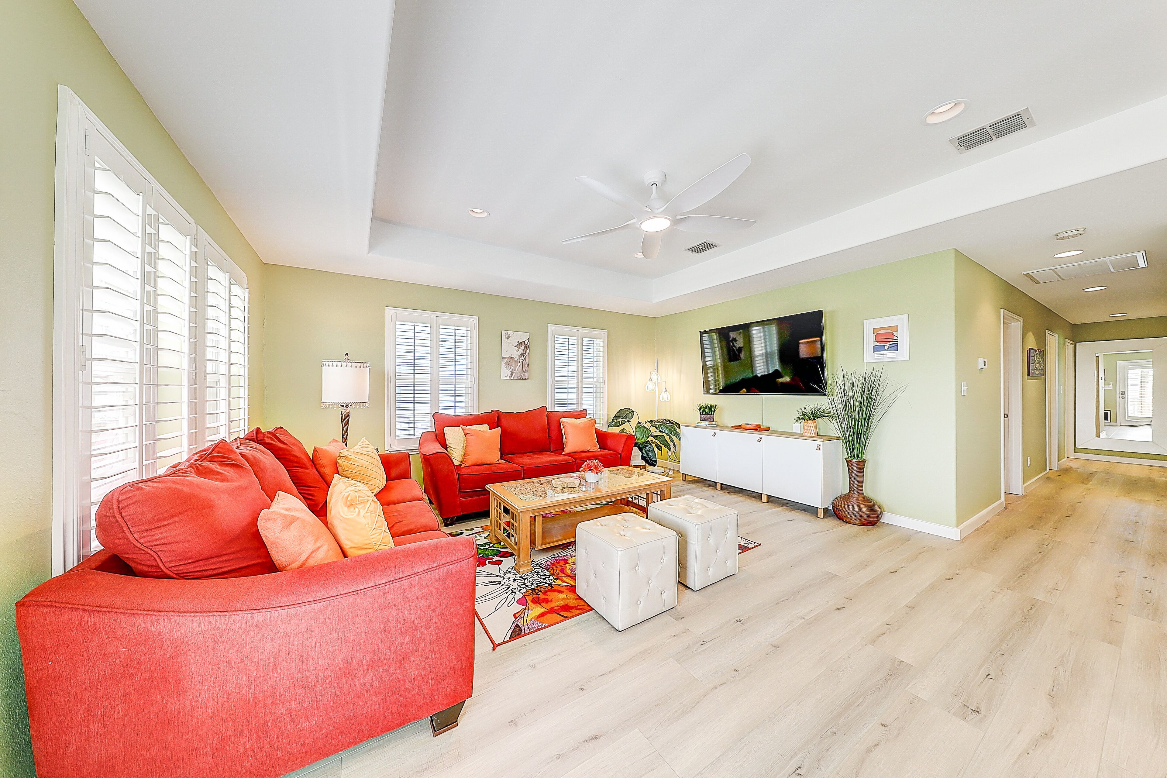 Ocean-view home with fast WiFi, central AC, and private washer/dryer