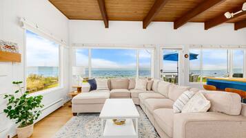 Smart TV, fireplace, DVD player, books