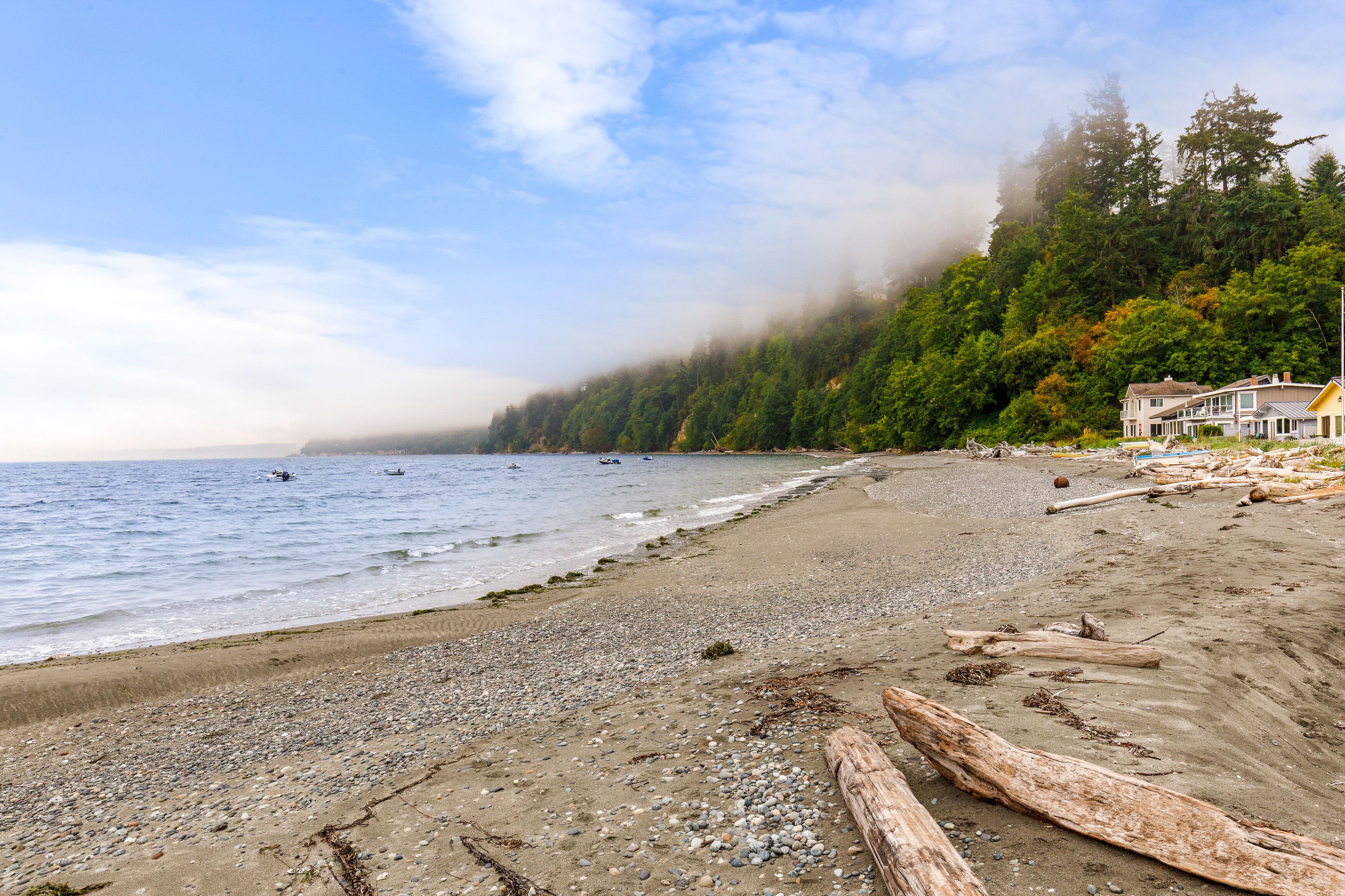 On the beach, sun loungers, beach towels