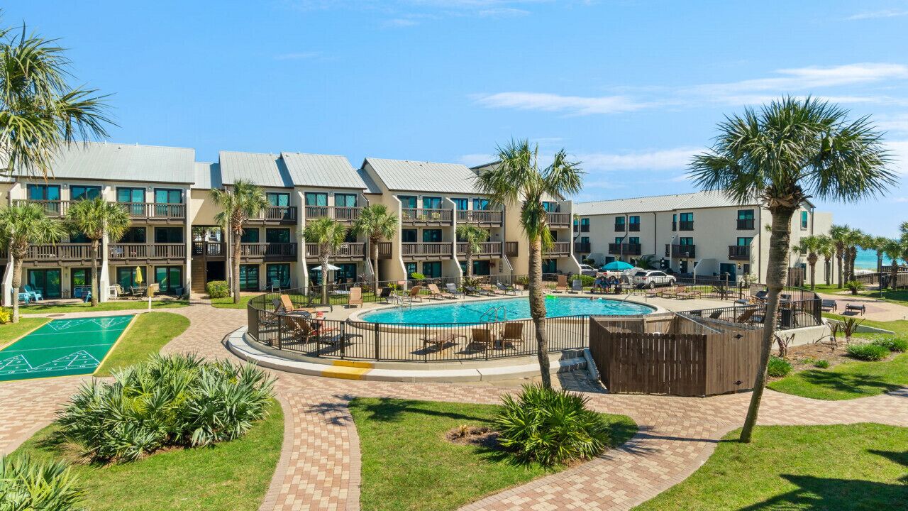 Largo Mar 122 - Gulf front complex on east end of PCB, pool, hot tub, private balconies & direct beach access!