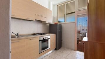 Fridge, cookware/dishes/utensils