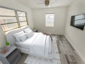 2 bedrooms, desk, free WiFi, bed sheets