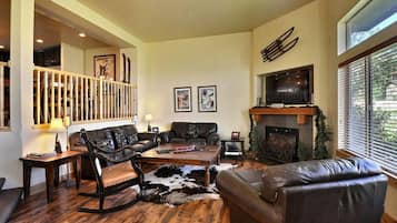 Smart TV, fireplace, video games, printers