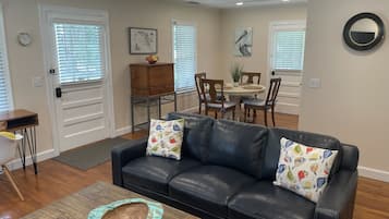 Smart TV, DVD player, books, video library