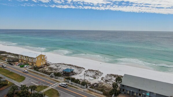 Beach nearby, sun-loungers