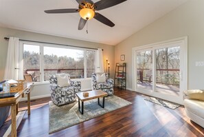 TV, fireplace, video games, foosball