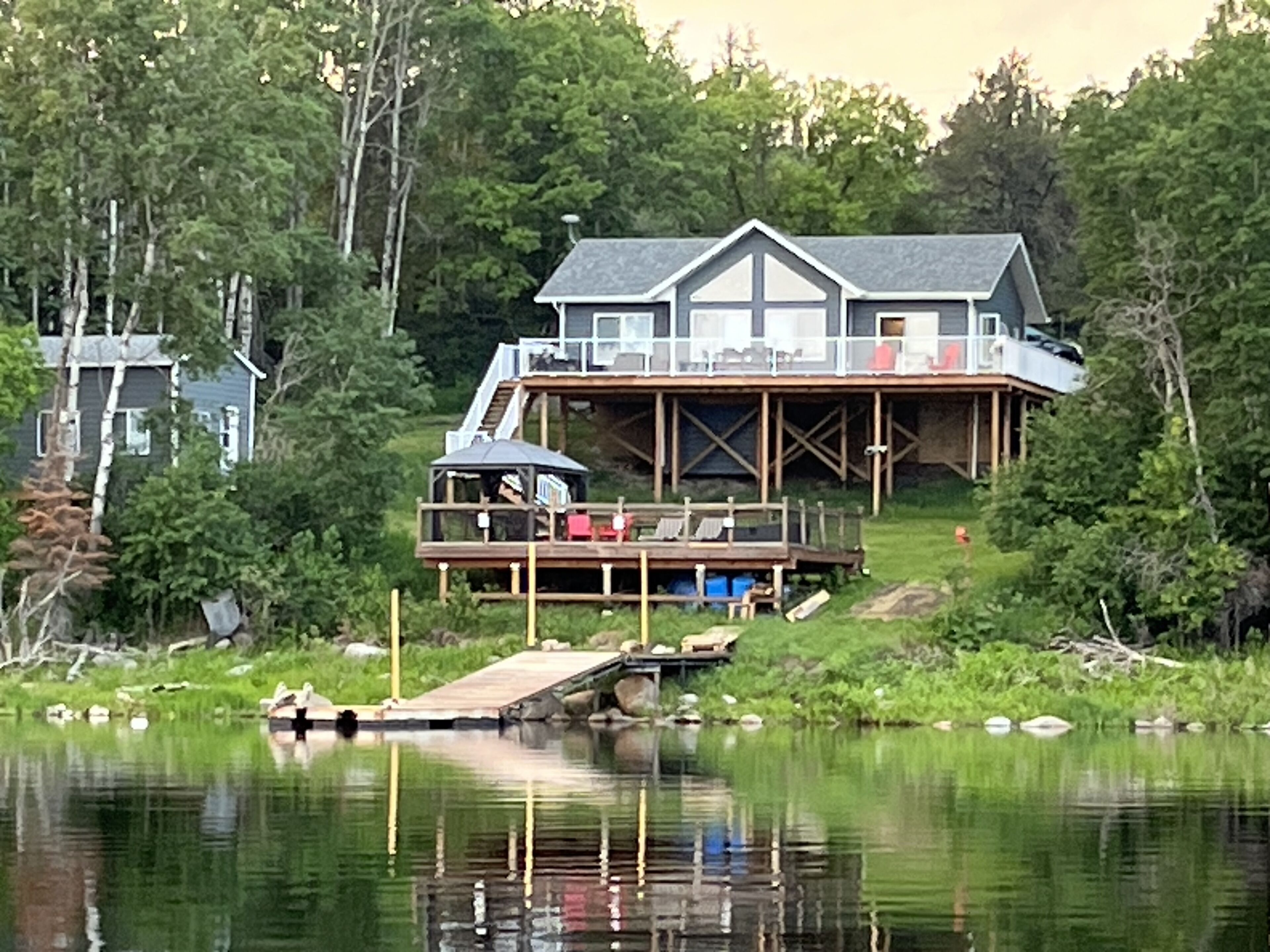 New lake front cottage on Muriel Lake near the Winnipeg River, Kenora, ON. 