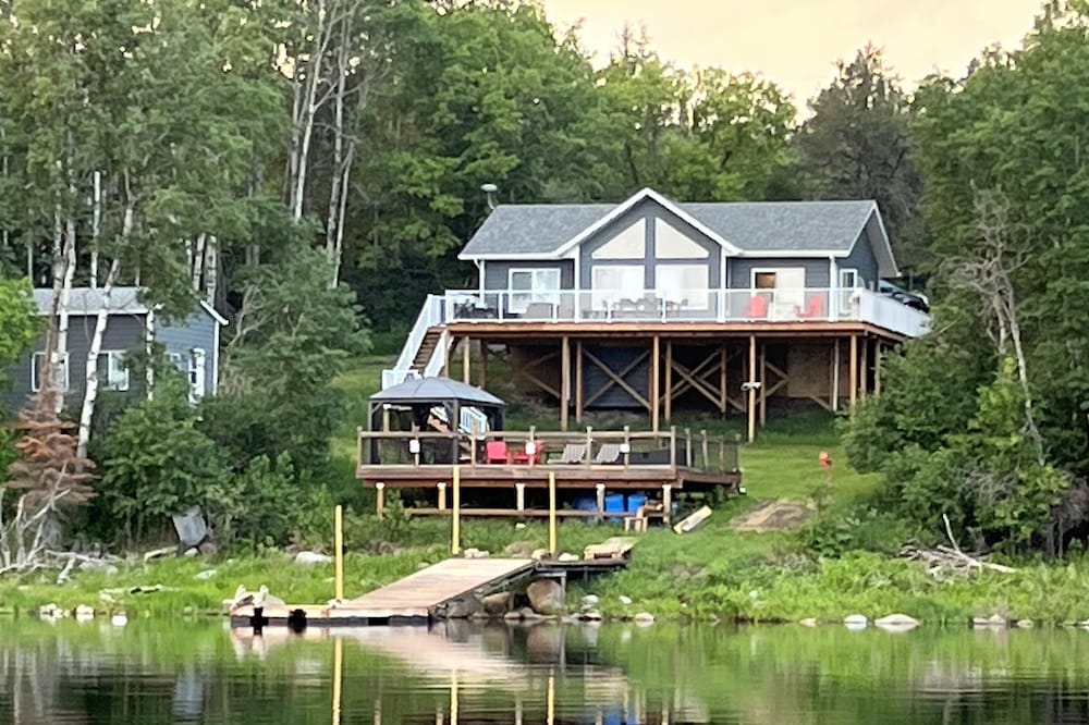 New lake front cottage on Muriel Lake near the Winnipeg River, Kenora, ON.