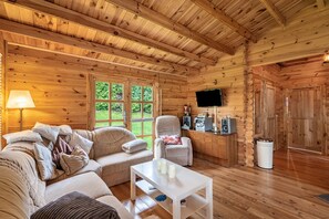 TV, fireplace, stereo - Adler summer house Oderwitz with fireplace, garden, WLAN (Oderwitz)