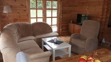 Fernseher, Kamin, Stereoanlage