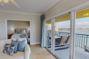Interior - Partial Gulf View! Top Floor/Corner Unit. Watch dolphins from balcony. Great Views & Great Location! (Treasure Island)