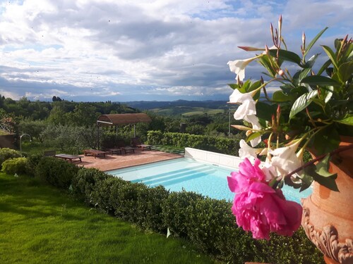 Really nice villa 8, not far from the village. Pool, marvellous garden.