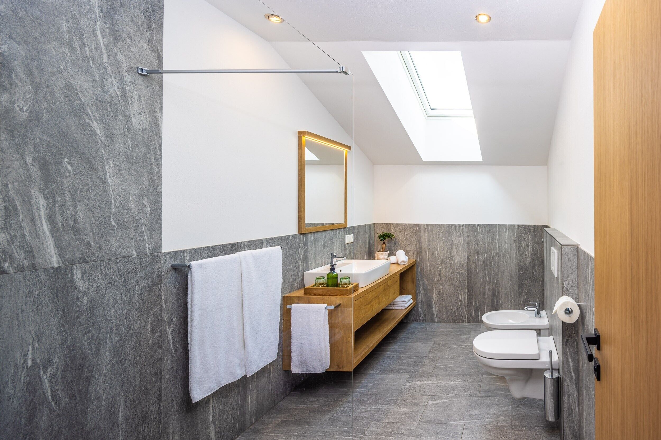 Dusche, Haartrockner, Handtücher