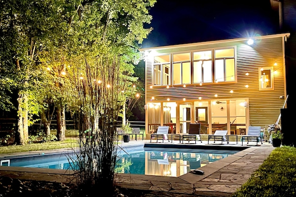 Piscine extérieure, piscine chauffée