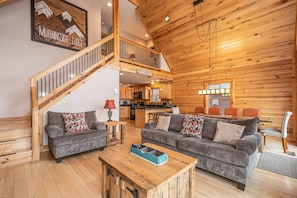 House, Multiple Beds, Hot Tub | Living room | TV, fireplace